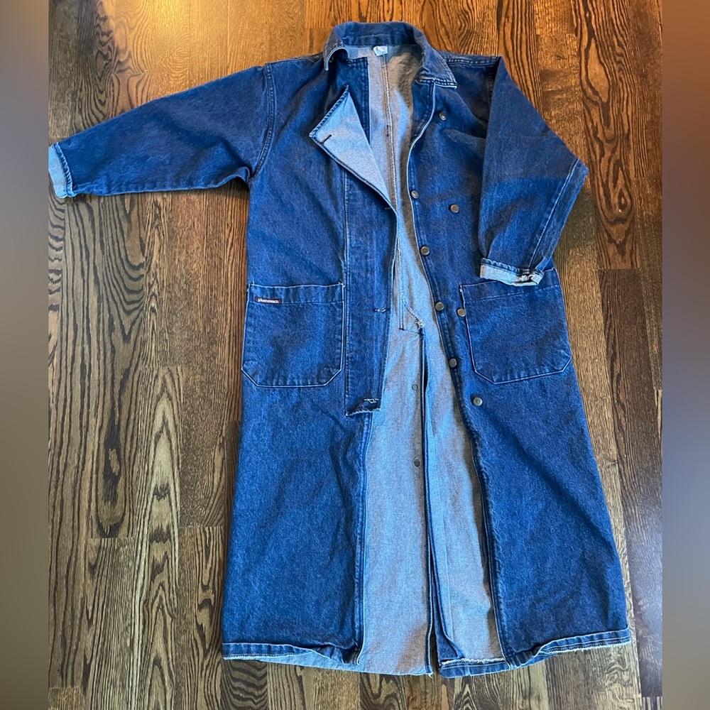 Gloria Vanderbilt Blue Jean Jacket Vintage-Inspired Long Design